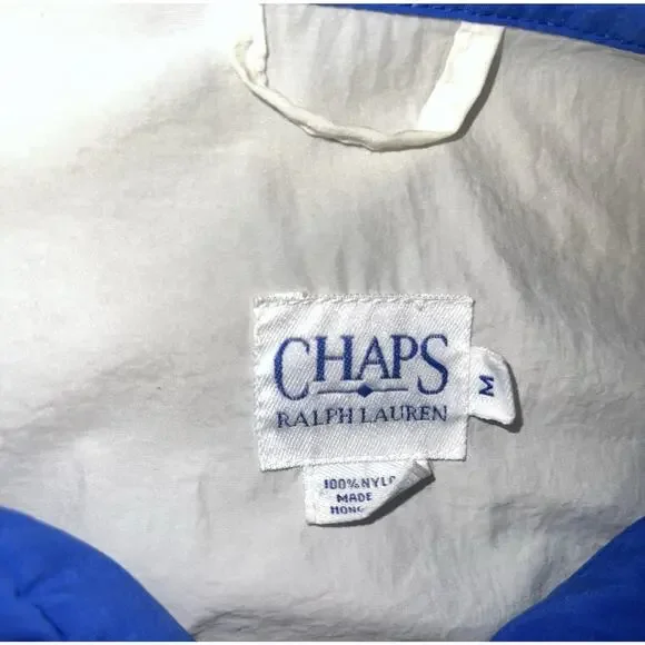 Vintage 90s Chaps Ralph Lauren 1/4 Zip Windbreaker Multicolor Polyester Jacket M - Picture 3 of 7